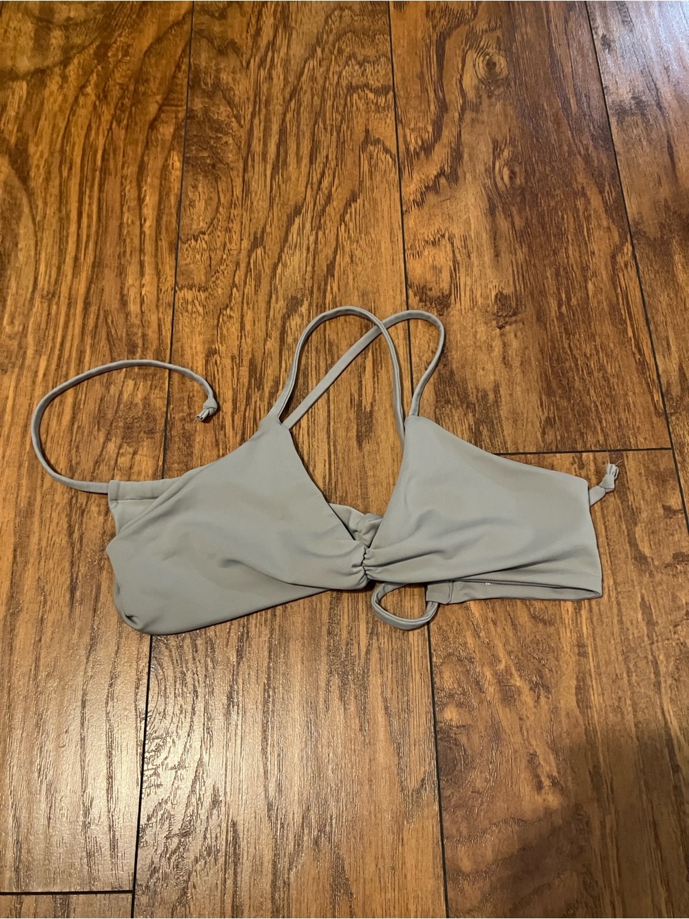 Fused Hawaii Light Gray Twist Front Bikini Top